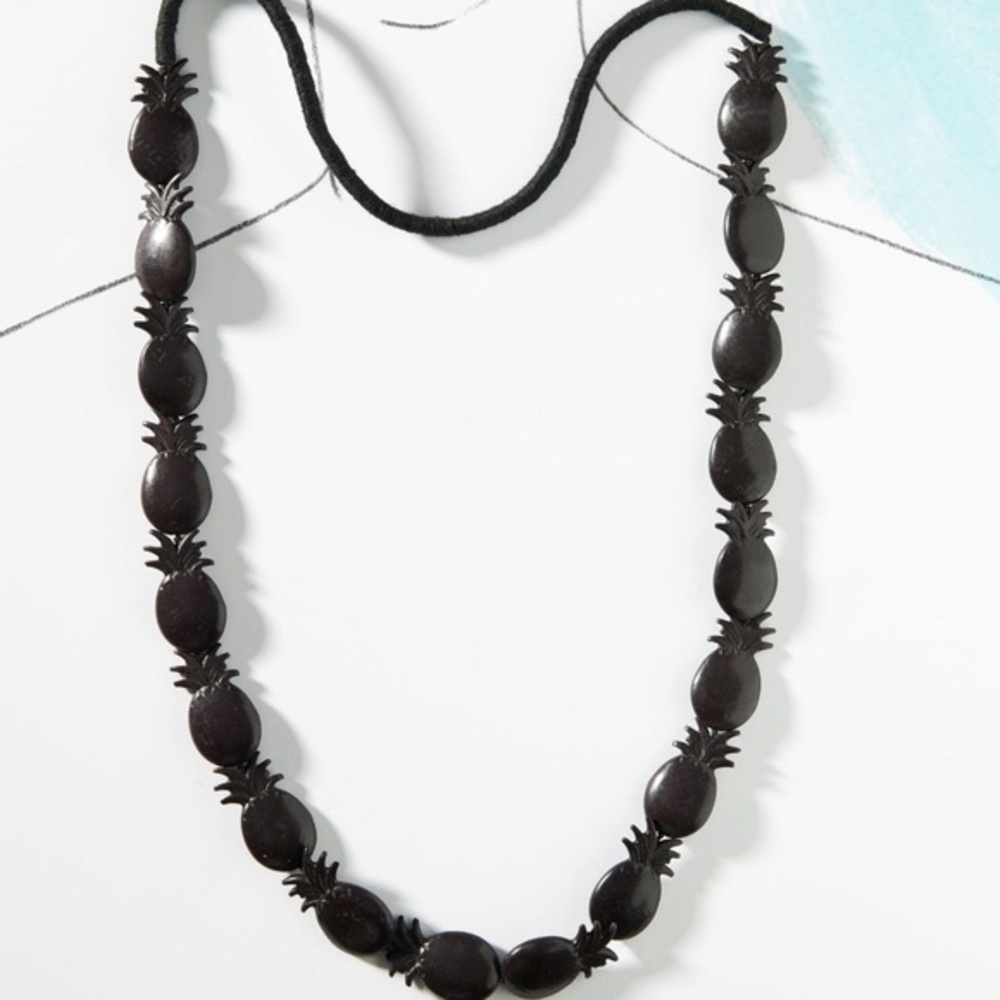 Anthropologie Black Pineapple Charm Necklace